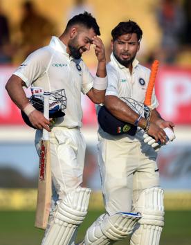 Rajkot: Indian batsmen Virat Kohli and Rishab Pant return to the pavilion after the end of the test cricket match played between India and West Indies in Rajkot (PTI) Rajkot: Indian batsmen Virat Kohli and Rishab Pant return to the pavilion after the end of the test cricket match played between India and West Indies in Rajkot (PTI)