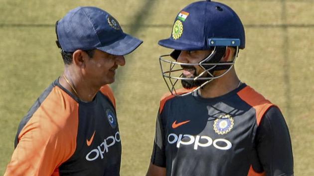 Virat Kohli during a practice session ahead of their first match in the India-West Indies test series. (PTI)