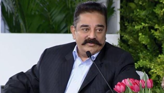 Actor-politician Kamal Haasan talks about his party Makkal Needhi Maiam, politics and movies at the Hindustan Times Leadership Summit in New Delhi on October 5, 2018.(HT Photo)