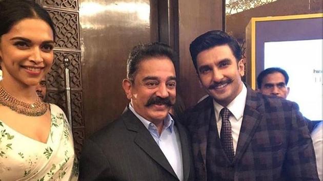 Ranveer Singh, Deepika Padukone and Kamal Haasan were at the HTLS on Friday. Ranveer Singh, Deepika Padukone and Kamal Haasan were at the HTLS on Friday.