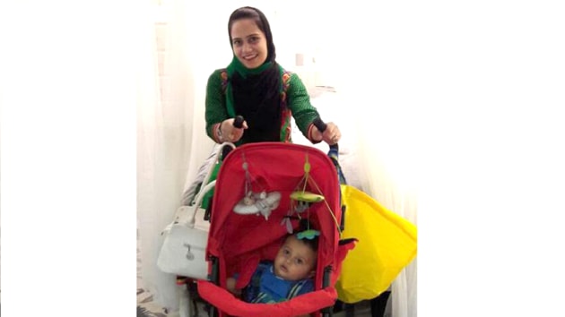 Naseem Akhtar with her son Ryan. (HT Photo) Naseem Akhtar with her son Ryan. (HT Photo)
