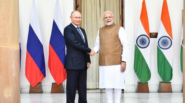 India and Russia also signed seven other deals including those in the fields of railways, space and nuclear power as Modi underlined New Delhi’s special relationship with Moscow. (Raveesh Kumar/Twitter Photo) India and Russia also signed seven other deals including those in the fields of railways, space and nuclear power as Modi underlined New Delhi’s special relationship with Moscow. (Raveesh Kumar/Twitter Photo)