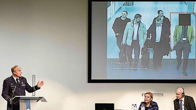 Dutch and British officials present evidence of the Russian cyber attack in The Hague. (AFP) Dutch and British officials present evidence of the Russian cyber attack in The Hague. (AFP)