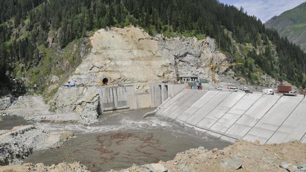 File photo of the dam site of Kishanganga power project in Gurez, around 120kms from Srinagar in northern Jammu and Kashmir.(Waseem Andrabi/ HT Photo)