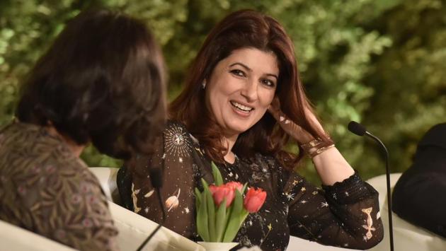 On becoming an author, Columnist and Film Producer Twinkle Khanna in conversation with Anuradha Sengupta said “People have a concept about identity. But in my head, identity is like a snake which keeps shedding skin… Millions of people watch cricket, doesn’t mean they can play. So when I started writing, I wasn’t sure if I would do well.” (Sanjeev Verma / HT Photo)