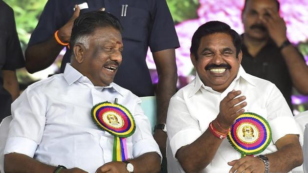 Tamilselvan alleged that Panneerselvam (left) wanted to meet Dhinakaran last year itself to remove Palaniswamy (right). (PTI/File Photo) Tamilselvan alleged that Panneerselvam (left) wanted to meet Dhinakaran last year itself to remove Palaniswamy (right). (PTI/File Photo)