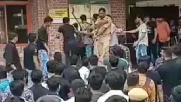 Brawls between Indian and Afghan students of Sharda University in Greater Noida have been erupting over the last two days.(HT Photo)