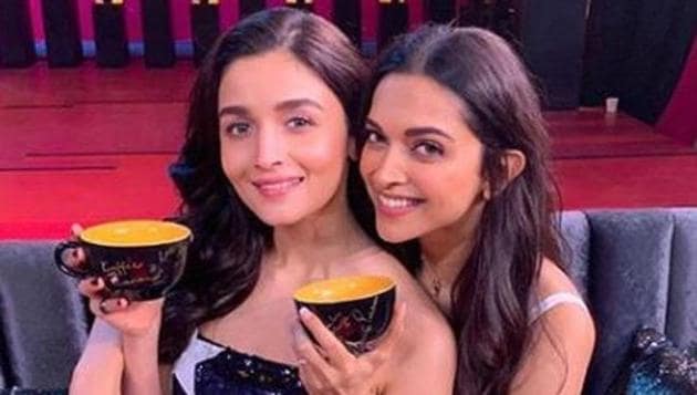 Deepika Padukone and Alia Bhatt on the sets of Koffee With Karan season 6.