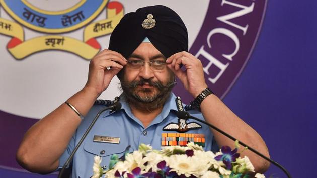 Indian Air Force chief Birender Singh Dhanoa addresses the media ahead of Air Force Day in New Delhi, on October 3, 2018. (Manvender Vashist / PTI) Indian Air Force chief Birender Singh Dhanoa addresses the media ahead of Air Force Day in New Delhi, on October 3, 2018. (Manvender Vashist / PTI)