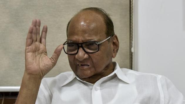Nationalist Congress Party (NCP) president Sharad Pawar will not contest the 2019 Lok Sabha elections, party leader Jitendra Ahwad said Saturday.(HT File Photo)