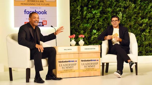 In conversation with Farhan Akhtar, actor Will Smith said he was 12 year old when he took to rap music. “First time I heard rap I knew I had to do it. I had to do it because I knew my parents won’t like it. Won my first Grammy for Parents just don’t understand,” Smith added, “I don’t understand my kids now and they don’t understand me” (Amal KS / HT Photo)