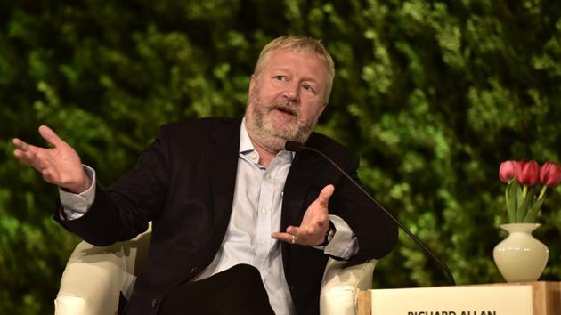 New Delhi, India - Oct. 6, 2018: Richard Allan, VP Policy Solutions, Facebook during the Hindustan Times Leadership Summit at Taj Palace in New Delhi, India, on Saturday, October 6, 2018.(HT PHOTO)