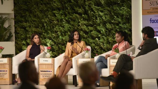 On being part of the sporting revolution, shooter Heena Sidhu (L) said, “When I started shooting 12 years back, things were very different. It’s not just the recognition we get, things are now easier for the juniors.” “When I started playing, I had all the support… But it has to start at the grassroot level,” shuttler PV Sindhu said while athlete Hima Das said, “There is a lot of talent in villages, but they do not get the opportunities.” (Sanchit Khanna / HT Photo)