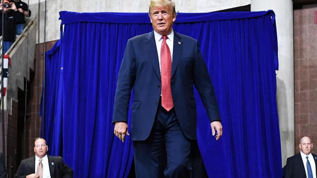 US President Donald Trump arrives for a rally at the Mayo Civic Center in Rochester, Minnesota. (AFP) US President Donald Trump arrives for a rally at the Mayo Civic Center in Rochester, Minnesota. (AFP)