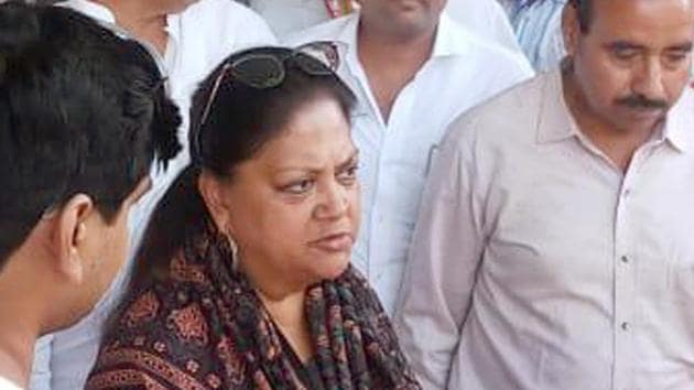 Rajasthan CM Vasundhara Raje inspected preparations for PM Modi’s rally in Ajmer. (HT Photo) Rajasthan CM Vasundhara Raje inspected preparations for PM Modi’s rally in Ajmer. (HT Photo)