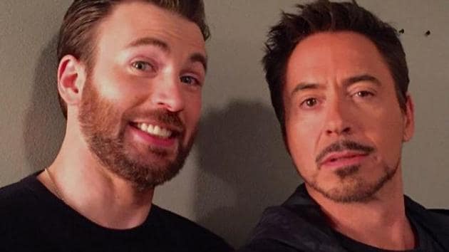 Chris Evans and Robert Downey Jr play Captain America and Iron Man in the Marvel Cinematic Universe.(Instagram)