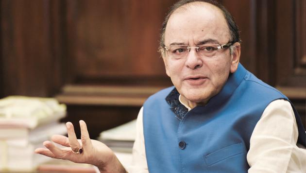 New Delhi, India - May 17, 2016: Finance Minister Arun Jaitley during an interview with Hindustan Times at his office in North Block, New Delhi, India, on Tuesday, May 17, 2016. (Photo by Sanjeev Verma/ Hindustan Times) (Hindustan Times) New Delhi, India - May 17, 2016: Finance Minister Arun Jaitley during an interview with Hindustan Times at his office in North Block, New Delhi, India, on Tuesday, May 17, 2016. (Photo by Sanjeev Verma/ Hindustan Times) (Hindustan Times)