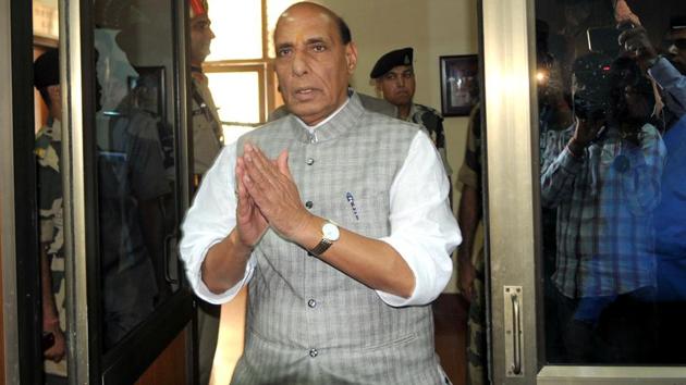 Union Home minister Rajnath Singh was speaking on the occasion of the 26th anniversary of the Rapid Action Force (RAF), a specialised wing of the Central Reserve Police Force (CRPF).(File Photo)