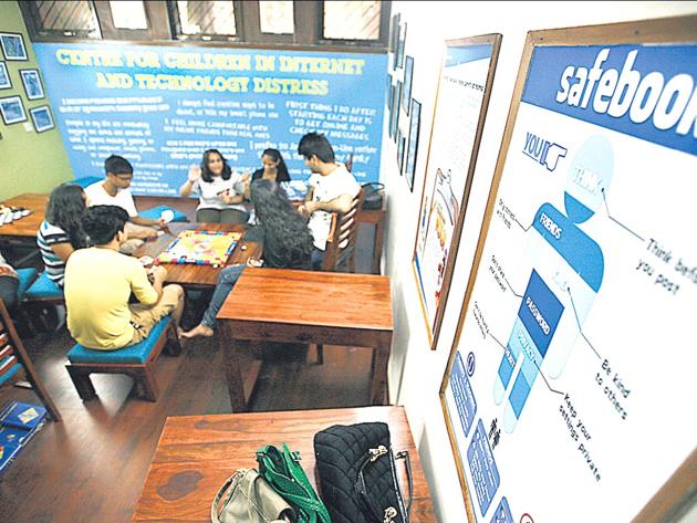Children with counsellors at an Internet de-addiction centre in Delhi. In June this year, the World Health Organization (WHO) added gaming disorder to its International Classification of Diseases (HT File) Children with counsellors at an Internet de-addiction centre in Delhi. In June this year, the World Health Organization (WHO) added gaming disorder to its International Classification of Diseases (HT File)