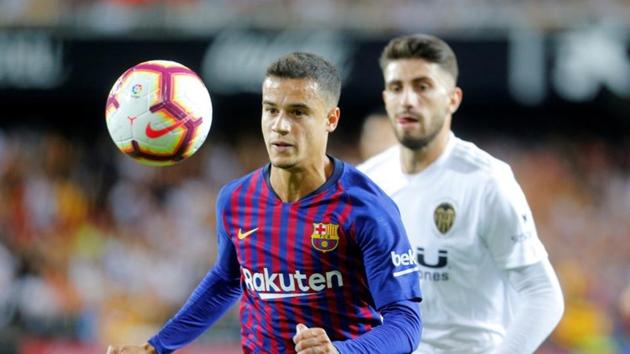 Barcelona's Philippe Coutinho in action against Valencia.(REUTERS)