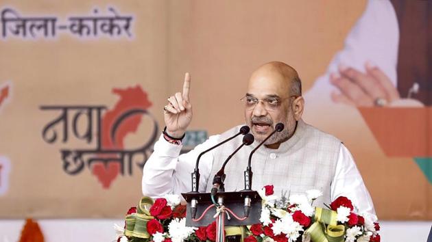 BJP chief Amit Shah addressing a rally in Kanker on October 5. (PTI/File Photo) BJP chief Amit Shah addressing a rally in Kanker on October 5. (PTI/File Photo)