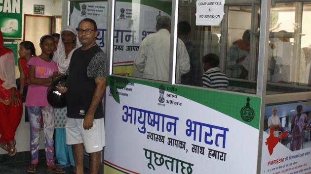 None of the 80,000 families in Gurugram registered under the Ayushman Bharat scheme have availed of the benefits so far. (Yogendra Kumar/HT PHOTO) None of the 80,000 families in Gurugram registered under the Ayushman Bharat scheme have availed of the benefits so far. (Yogendra Kumar/HT PHOTO)