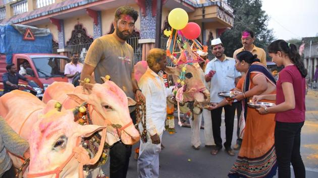 Bail pola was celebrated in most parts of Pimpri Chinchwad in Pune,on September 08. (HT PHOTO)