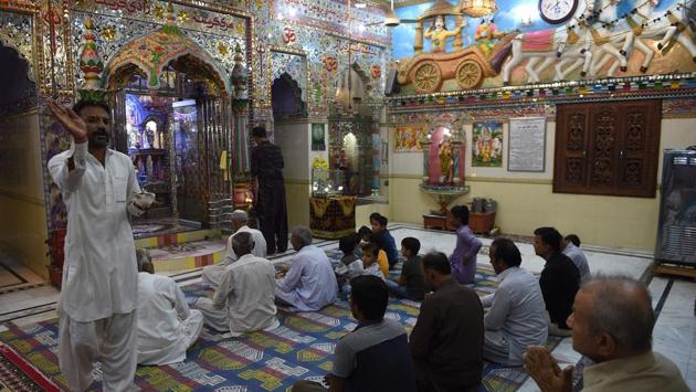 Vijay Kumar Gir, a Hindu priest in Karachi, said that of the 360 temples in the city, merely a dozen are still functioning. “The rest of them have been shut down and their land is being encroached,” he said. The situation is representative of the stigmatisation Hindus face across Pakistan, often assumed to be “pro-India because of their religion”, according to Marvi Sirmed, of the Pakistan Human Rights Commission (HRCP). (Rizwan tabassum / AFP)