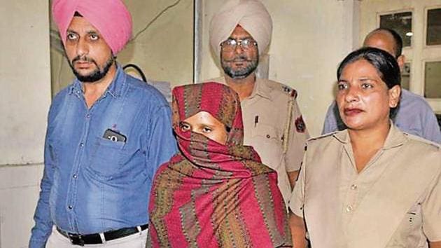 Accused Renu in police custody in Ludhiana. (HT photo) Accused Renu in police custody in Ludhiana. (HT photo)