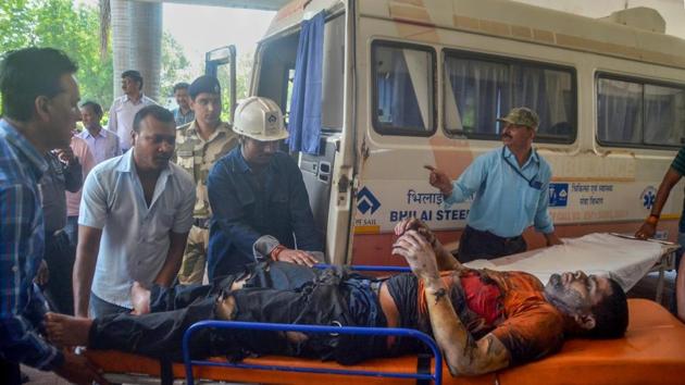 On Wednesday, the chief executive officer of the Bhilai Steel Plant was removed, a day after at least 10 employees were killed and 14 others injured in the gas pipeline blast at the plant of the state-owned Steel Authority of India Limited (SAIL) in Durg district, Chhattisgarh. Union Minister of State for Steel Vishnudeo Sai has said that a four-member high-level committee was constituted by SAIL to probe the incident. (PTI)