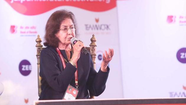 Writer Nayantara Sehgal during Jaipur Literature Festival (JLF) in Rajasthan. (HT File Photo) Writer Nayantara Sehgal during Jaipur Literature Festival (JLF) in Rajasthan. (HT File Photo)