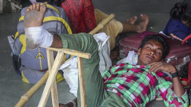 The railways said five coaches went off the tracks after earlier putting their number at nine. (PTI) The railways said five coaches went off the tracks after earlier putting their number at nine. (PTI)