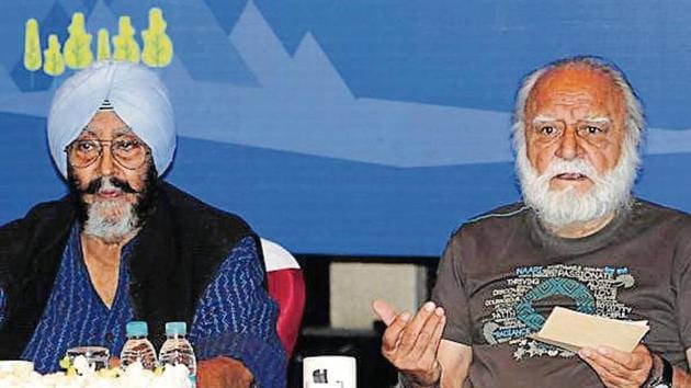Kishie Singh (left) and Rahul Singh during a press conference in Chandigarh on Wednesday.(HT Photo)
