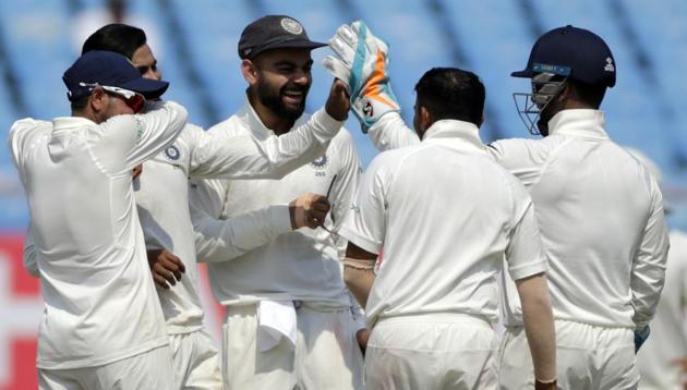 India won the first Test against West Indies by an innings and 272 runs. (AP) India won the first Test against West Indies by an innings and 272 runs. (AP)