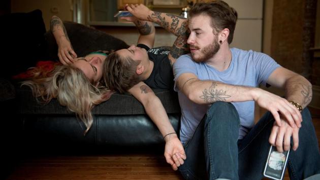 Harrison talks with Elle (L) and Mackenzie (C) in Elle's apartment in 2015. I have very long-lasting friendships in my life. About nine of us have been friends for over ten years now," Harrison said. It's “very important to me because we’ve been through good times and very traumatic times together.” (Sara Swaty / REUTERS) Harrison talks with Elle (L) and Mackenzie (C) in Elle's apartment in 2015. I have very long-lasting friendships in my life. About nine of us have been friends for over ten years now," Harrison said. It's “very important to me because we’ve been through good times and very traumatic times together.” (Sara Swaty / REUTERS)
