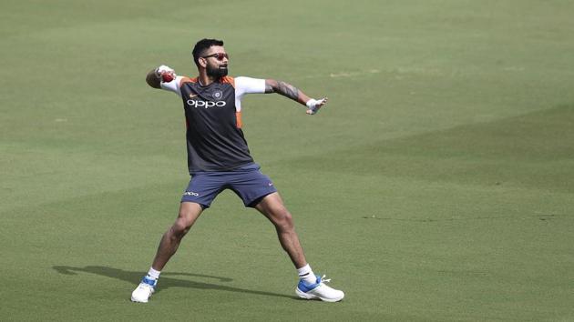 Virat Kohli trains ahead of the second Test against the West Indies. (AP)