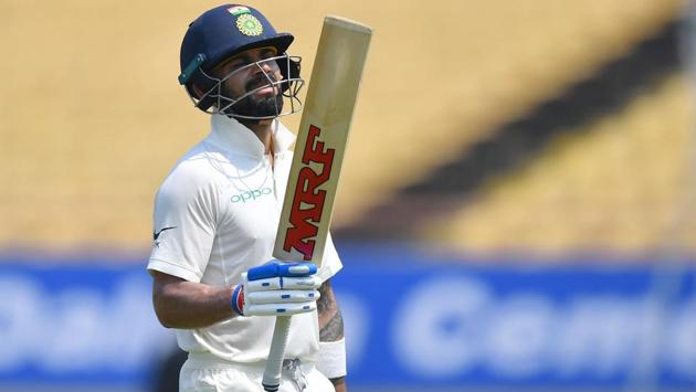 On Friday, Indian cricket captain Virat Kohli, who struck 139 in a massive win in the first Test against West Indies, consolidated his position at the top of the Test rankings, moving within one point of his highest rating point of 937. Kohli had achieved his highest rating after the Southampton Test against England earlier this year. (INDRANIL MUKHERJEE / AFP File) On Friday, Indian cricket captain Virat Kohli, who struck 139 in a massive win in the first Test against West Indies, consolidated his position at the top of the Test rankings, moving within one point of his highest rating point of 937. Kohli had achieved his highest rating after the Southampton Test against England earlier this year. (INDRANIL MUKHERJEE / AFP File)