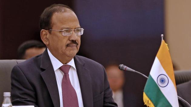 National security advisor Ajit Doval is in constant touch with Chinese state councilor Wang Yi to ensure that there is no misunderstanding on the borders or on a global matter such as the Indo-Pacific or Afghanistan.(AFP/File Photo) National security advisor Ajit Doval is in constant touch with Chinese state councilor Wang Yi to ensure that there is no misunderstanding on the borders or on a global matter such as the Indo-Pacific or Afghanistan.(AFP/File Photo)