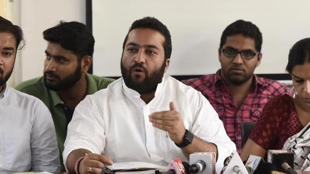 An internal panel set up to probe allegations of sexual harassment against National Students Union of India (NSUI) chief Fairoz Khan has submitted its report to the Congress leadership, a party functionary said Friday.(Burhaan Kinu/HT PHOTO)