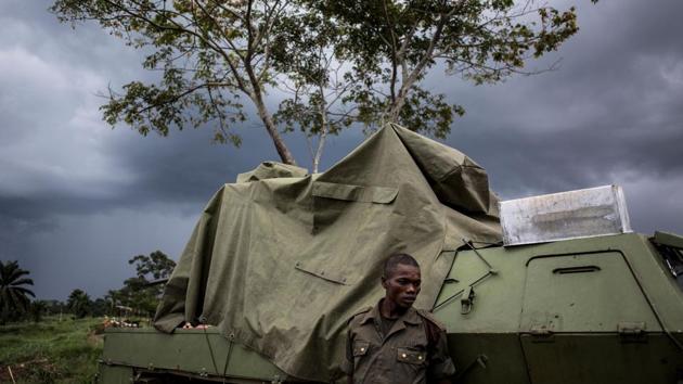 Congolese troops are based outside Oicha, where the blue helmets sleep uneasily -- the ADF killed 15 Tanzanian peacekeepers in December in the deadliest attack on UN forces in 24 years. And the ADF, which is thought to have killed a total of more than 700 civilians over the last four years, regularly attacks Congolese army bases for weapons, ammunition and medical supplies. (John Wessels / AFP)