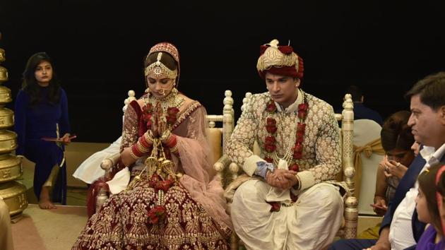 Prince Narula and Yuvika Chaudhary wedding took place in Mumbai on Friday.(Viral Bhayani)