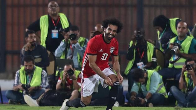 Soccer Football - African Nations Cup Qualifier - Egypt v Swaziland - Al-Salam Stadium, Cairo, Egypt - October 12, 2018 Egypt's Mohamed Salah celebrates a goal(REUTERS) Soccer Football - African Nations Cup Qualifier - Egypt v Swaziland - Al-Salam Stadium, Cairo, Egypt - October 12, 2018 Egypt's Mohamed Salah celebrates a goal(REUTERS)