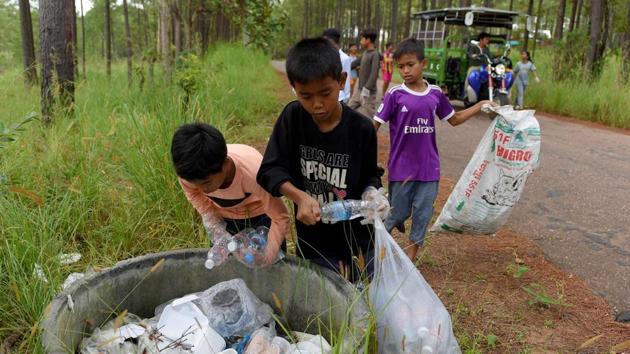 He’s optimistic the young minds are environmental ambassadors in the making. “We hope they’ll become new activists in Cambodia, understanding the use, management and recycling of waste,” Vanday said. Inspiration came after travelling around Cambodia and seeing tourist sites clogged with garbage. Vanday set up a pilot project in Phnom Penh in 2013 before expanding it to a second location in the national park. (Tang Chhin Sothy / AFP)