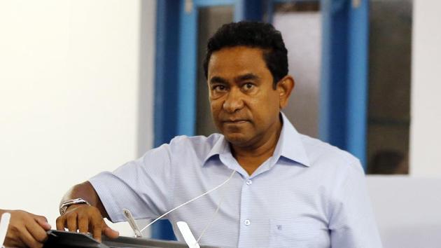A file photo of Maldivian President Yameen Abdul Gayoom casting his vote at a polling station in Male, Maldives. (AP) A file photo of Maldivian President Yameen Abdul Gayoom casting his vote at a polling station in Male, Maldives. (AP)
