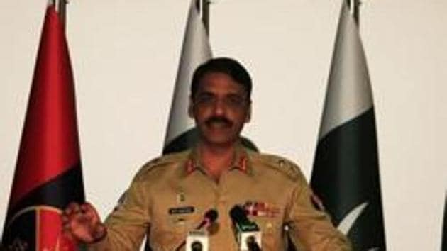 Director general of Inter Services Public Relations (ISPR), Maj. Gen. Asif Ghafoor speaks during a news conference in Rawalpindi, Pakistan on April 17.(Reuters)