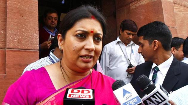 Amid the ongoing #MeToo campaign, Union minister Smriti Irani said in Indore on Friday that the country has very strict laws in place to protect women, who can approach police and the courts to get justice. (HT File Photo) Amid the ongoing #MeToo campaign, Union minister Smriti Irani said in Indore on Friday that the country has very strict laws in place to protect women, who can approach police and the courts to get justice. (HT File Photo)