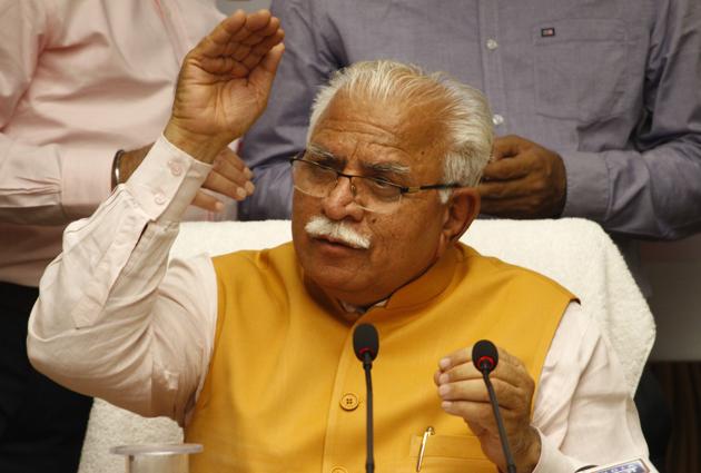 Haryana chief minister Manohar Lal Khattar (Yogendra Kumar/HT PHOTO) Haryana chief minister Manohar Lal Khattar (Yogendra Kumar/HT PHOTO)