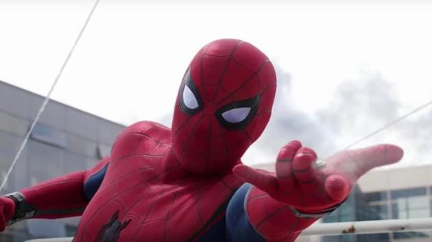 Spider-Man in a still from Captain America: Civil War.