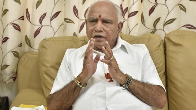 BS Yeddyurappa, former chief minister of Karnataka during an interview with Hindustan Times in Bengaluru. (Arijit Sen/HT Photo) BS Yeddyurappa, former chief minister of Karnataka during an interview with Hindustan Times in Bengaluru. (Arijit Sen/HT Photo)