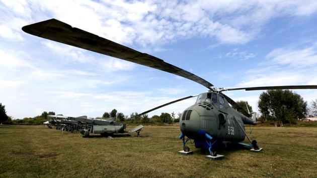 A Mi-4 helicopter is pictured in Kucova Air Base. “A NATO base there will boost the country’s defence capacities, and foreign investors will have more confidence in Albania. It will also be good for employment in the area,” said 68-year-old retired air force commander Klement Alikaj. (Florion Goga / REUTERS) A Mi-4 helicopter is pictured in Kucova Air Base. “A NATO base there will boost the country’s defence capacities, and foreign investors will have more confidence in Albania. It will also be good for employment in the area,” said 68-year-old retired air force commander Klement Alikaj. (Florion Goga / REUTERS)